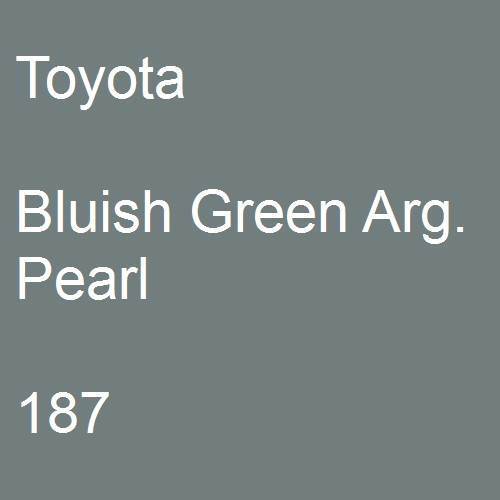 Toyota, Bluish Green Arg. Pearl, 187.